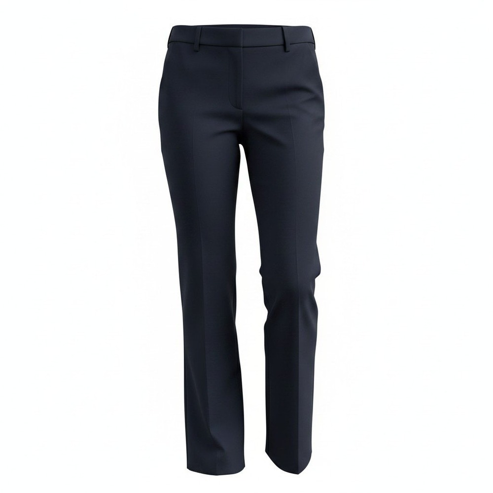 Ann Taylor Dress Pants Women 14P Navy Blue Signature Wool Blend Trousers